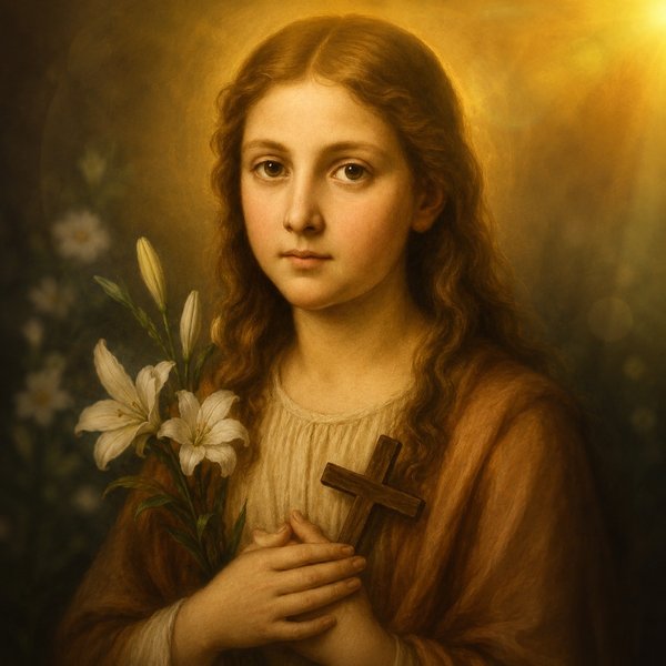 Porträtt av helgonet Maria Goretti, festdag 07/06